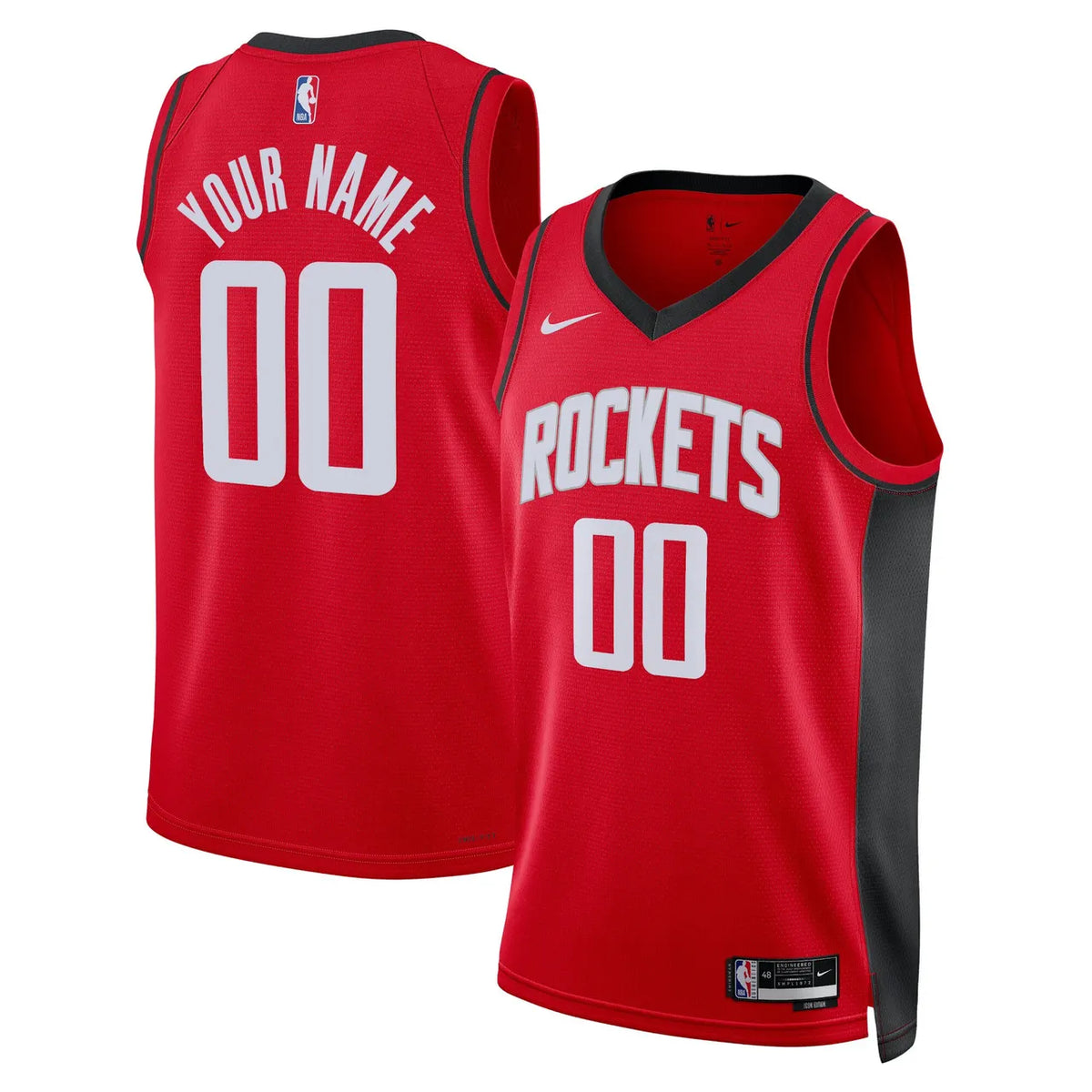 Rockets Red Personalized Jersey - Hình 2