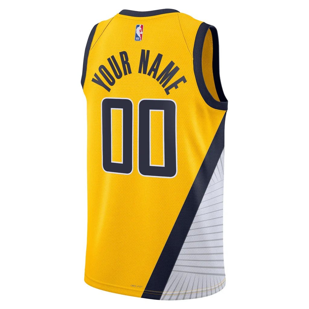 jordan Pacers Gold Custom Jersey - Hình 3