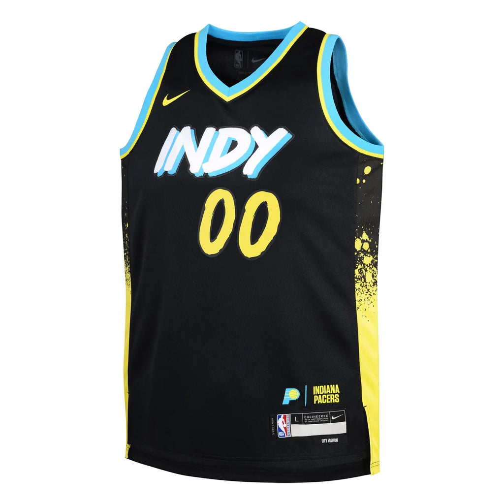 Pacers Black Custom City Jersey - Hình 2