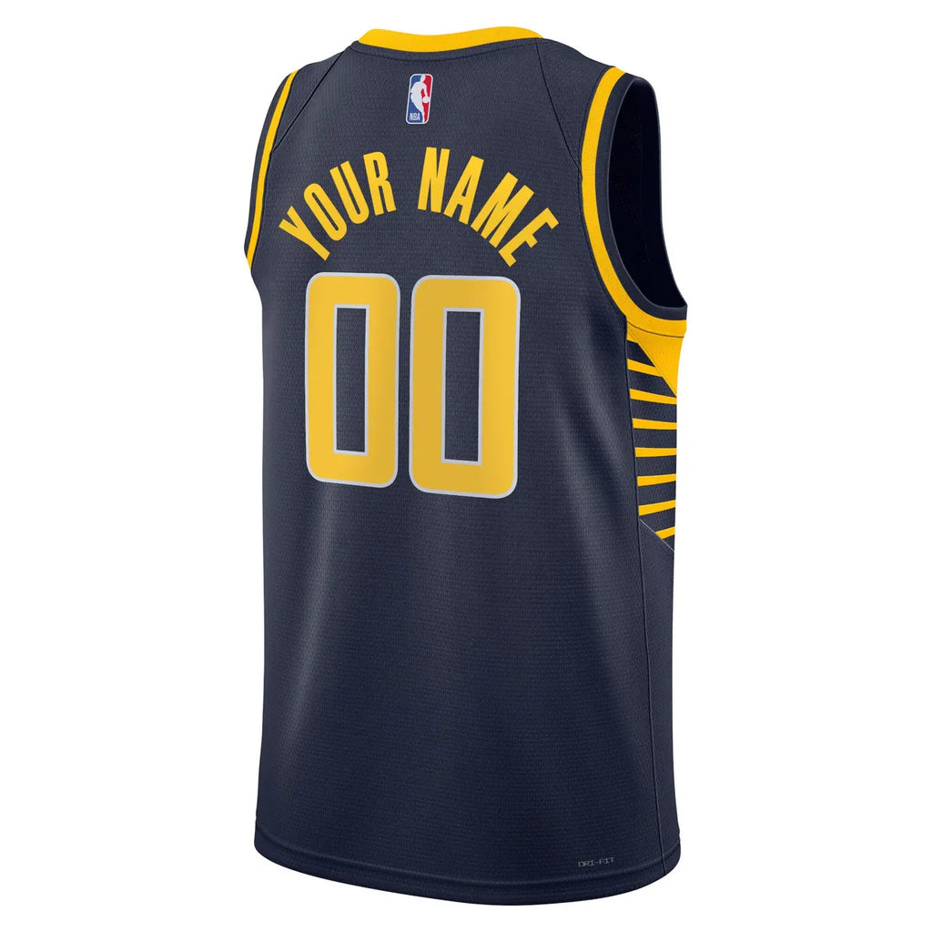 Pacers Navy Icon Custom Jersey - Hình 4