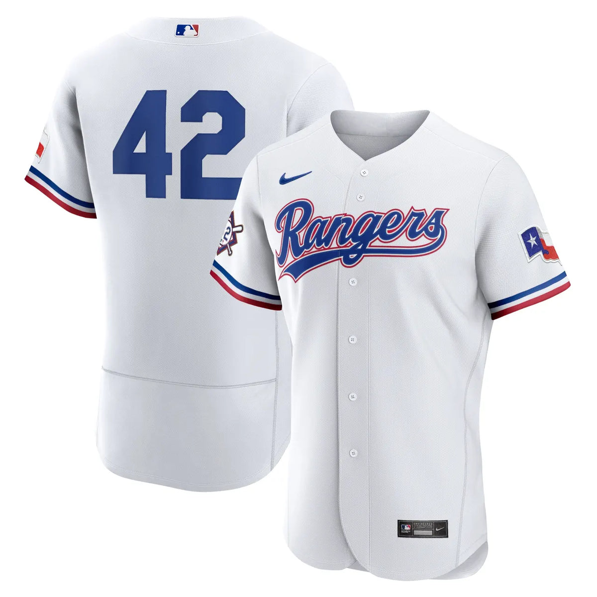 Rangers #42 White Jersey