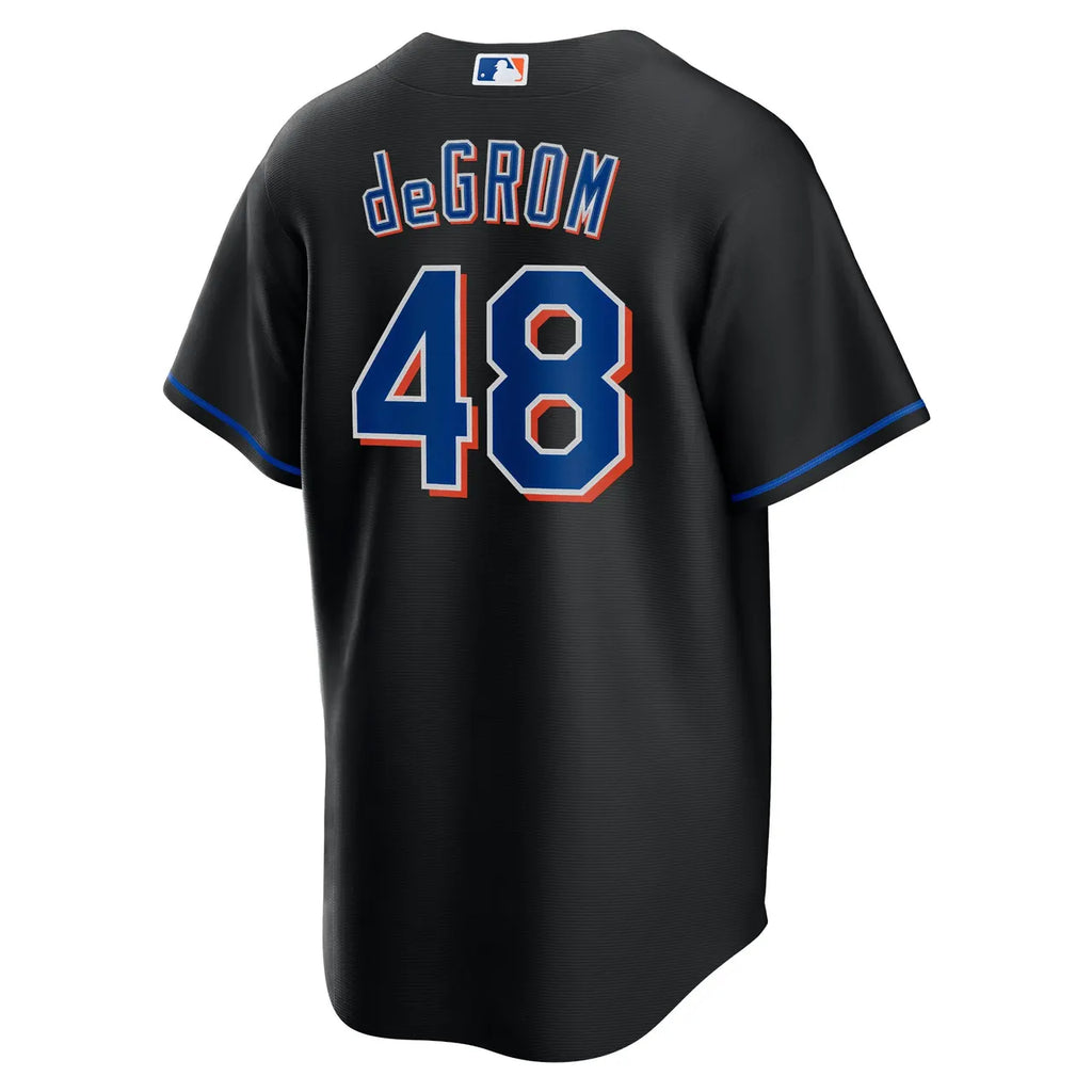 nike alternate deGrom Mets Black Jersey - Hình 2
