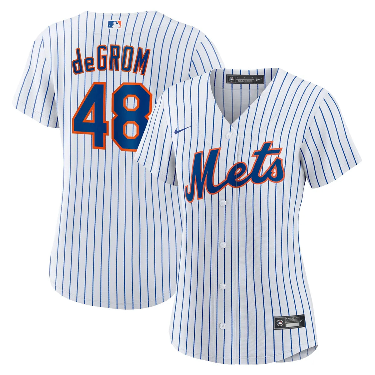 nike deGrom Mets Pinstripe Jersey - Hình 2