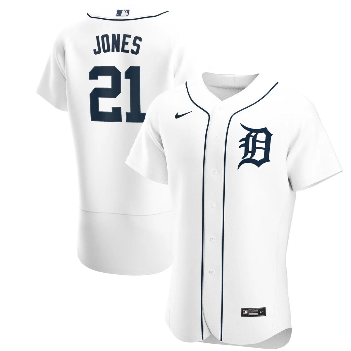 Nike Detroit Tigers Jones #21 White Jersey - Hình 2
