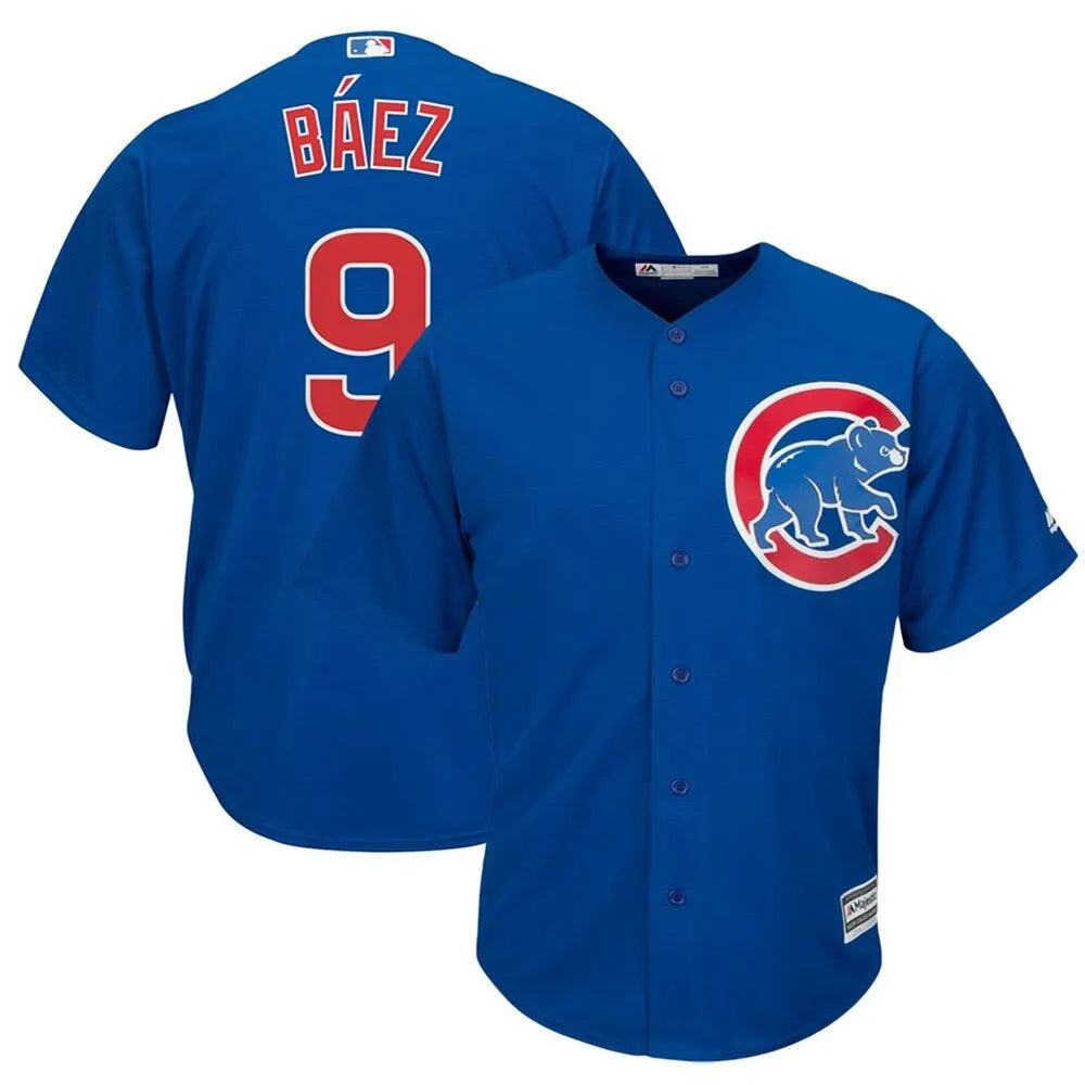 Majestic Baez Cubs Blue Jersey