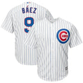 Baez Cubs Pinstripe Jersey majestic