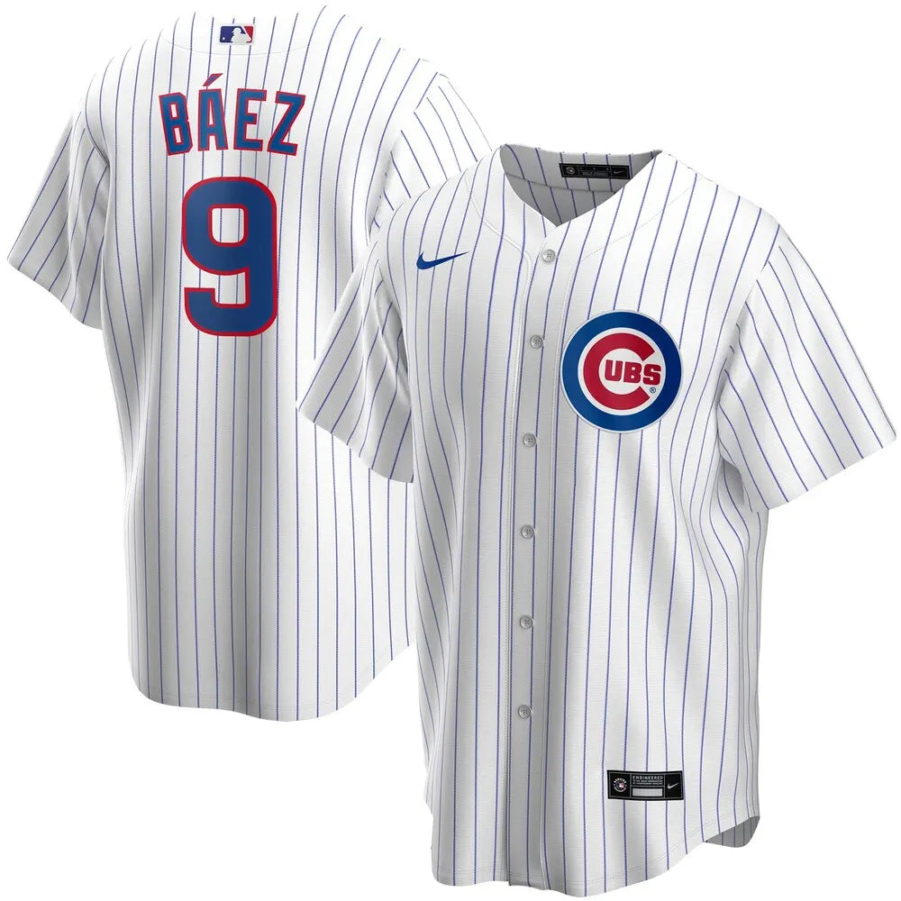 Baez Cubs Pinstripe Jersey
