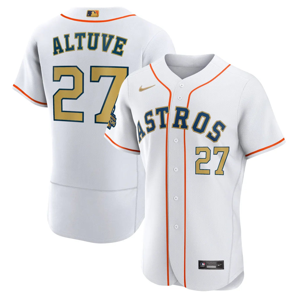 Astros Altuve White Authentic Jersey - Hình 2