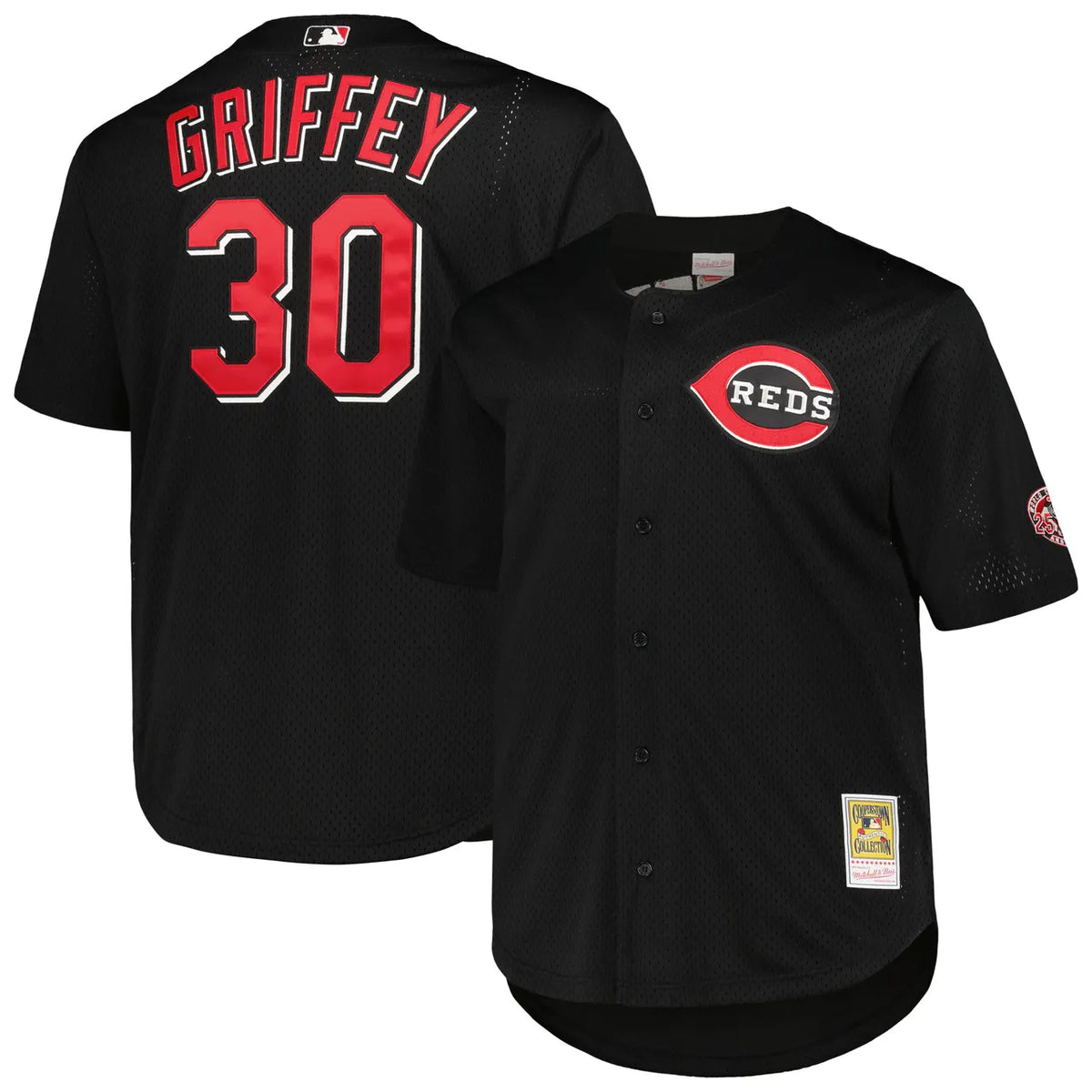 Griffey Reds Black Cooperstown Jersey