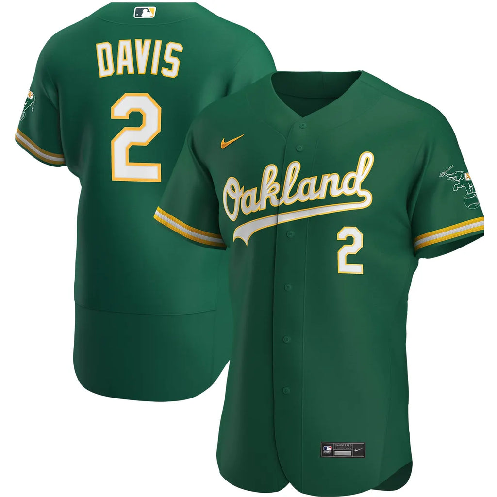 Davis #2 A's White Jersey - Hình 5