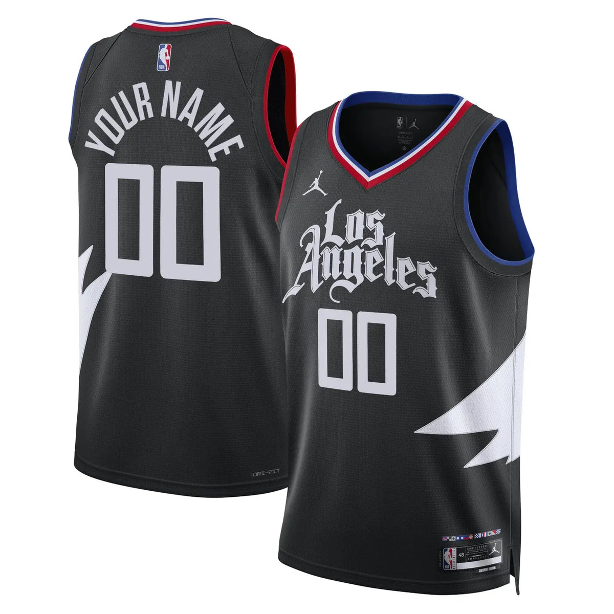 Clippers Black Statement Custom Jersey