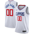 Clippers White Custom Jersey nike association