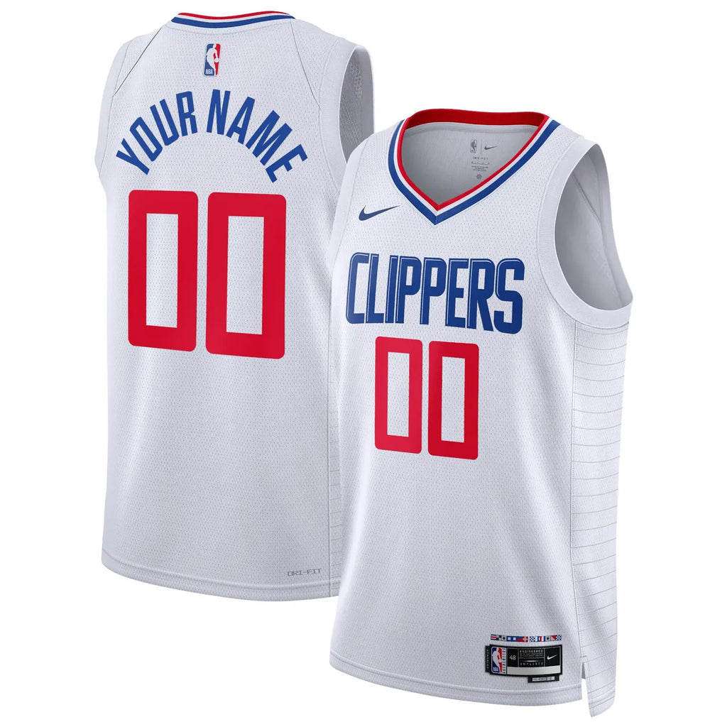 nike association Clippers White Custom Jersey