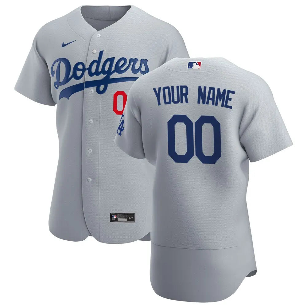 nike personalized Dodgers Gray Custom Jersey