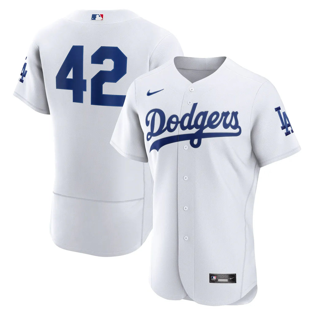 Dodgers #42 White Jersey