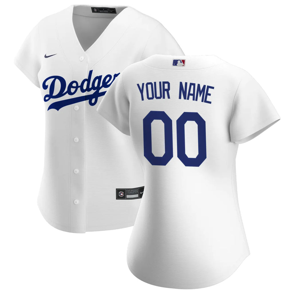 nike Dodgers White Custom Jersey