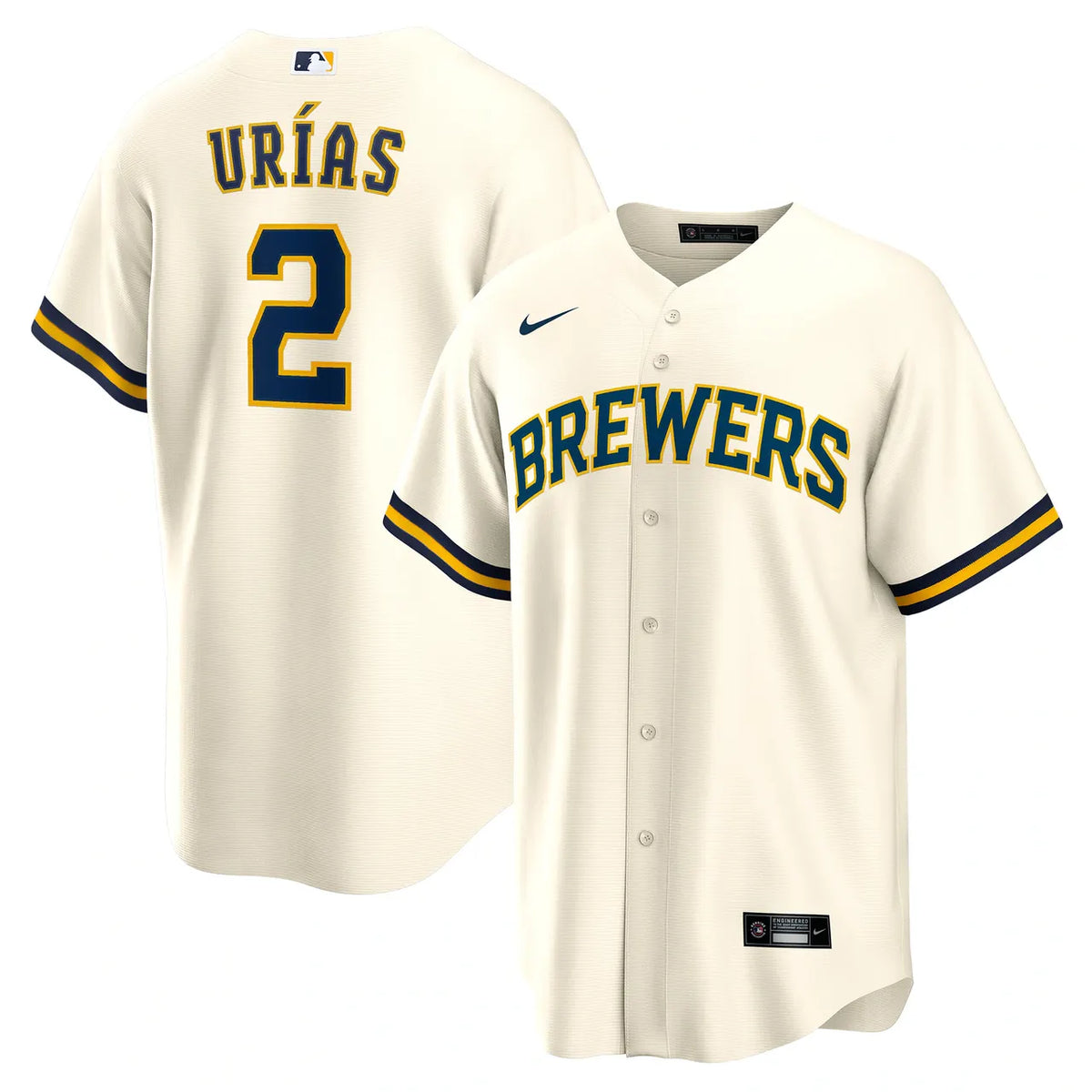 Nike Urias Brewers Cream Jersey
