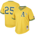 mitchell Athletics Yellow Throwback Jersey