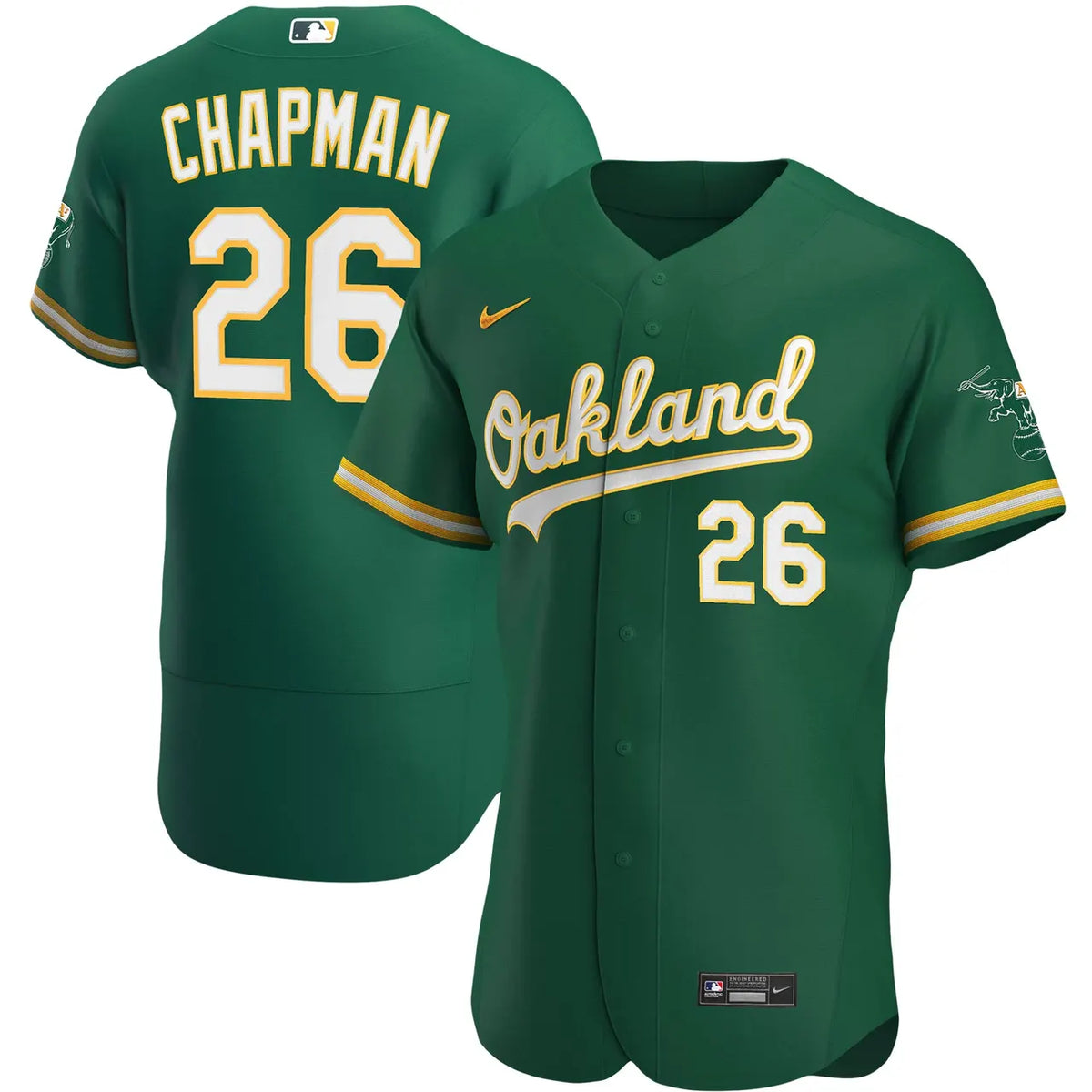 nike Chapman Oakland A's Green Jersey