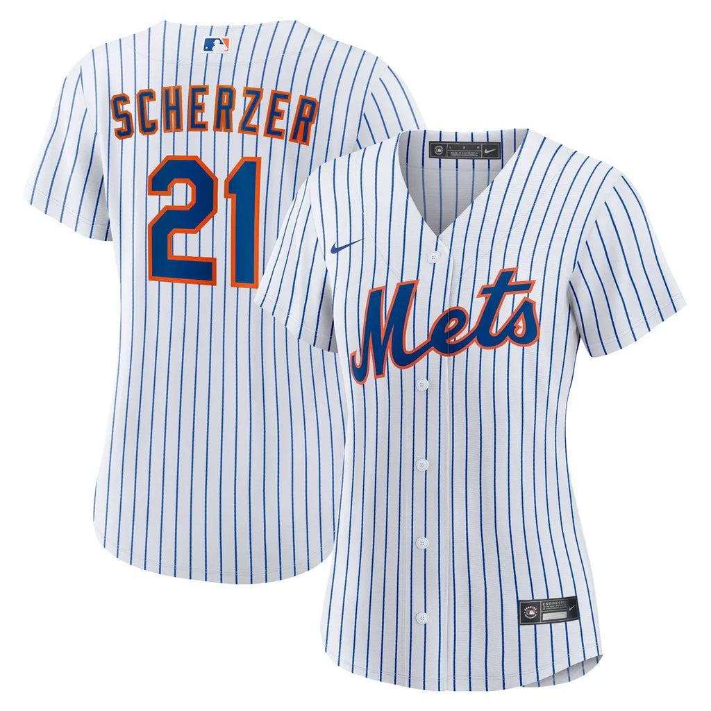 Nike Scherzer Mets Pinstripe Jersey - Hình 2