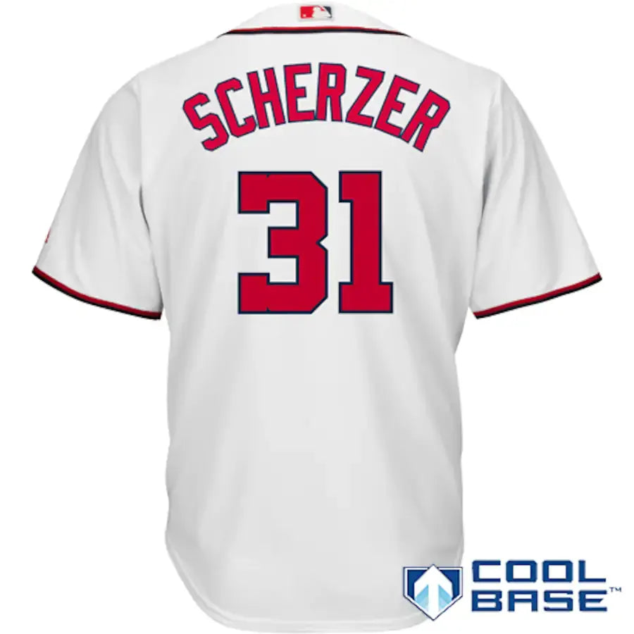 majestic Scherzer Nationals White Jersey