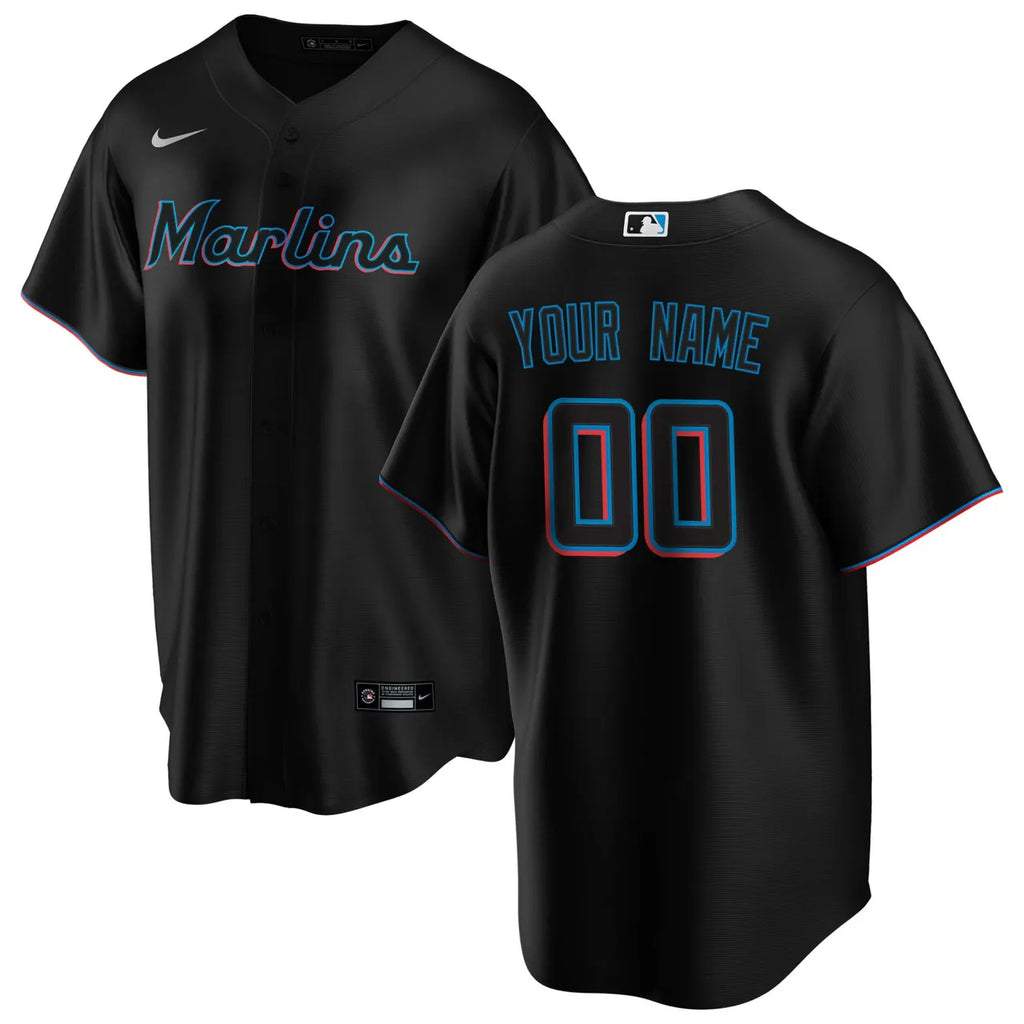 Black Marlins Custom Jersey nike