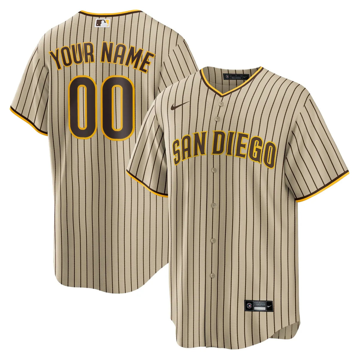 Padres Tan Pinstripe Jersey nike
