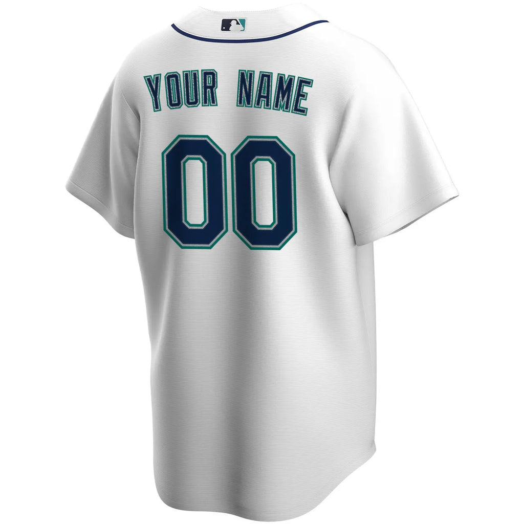 nike personalized Mariners White Custom Jersey - Hình 3