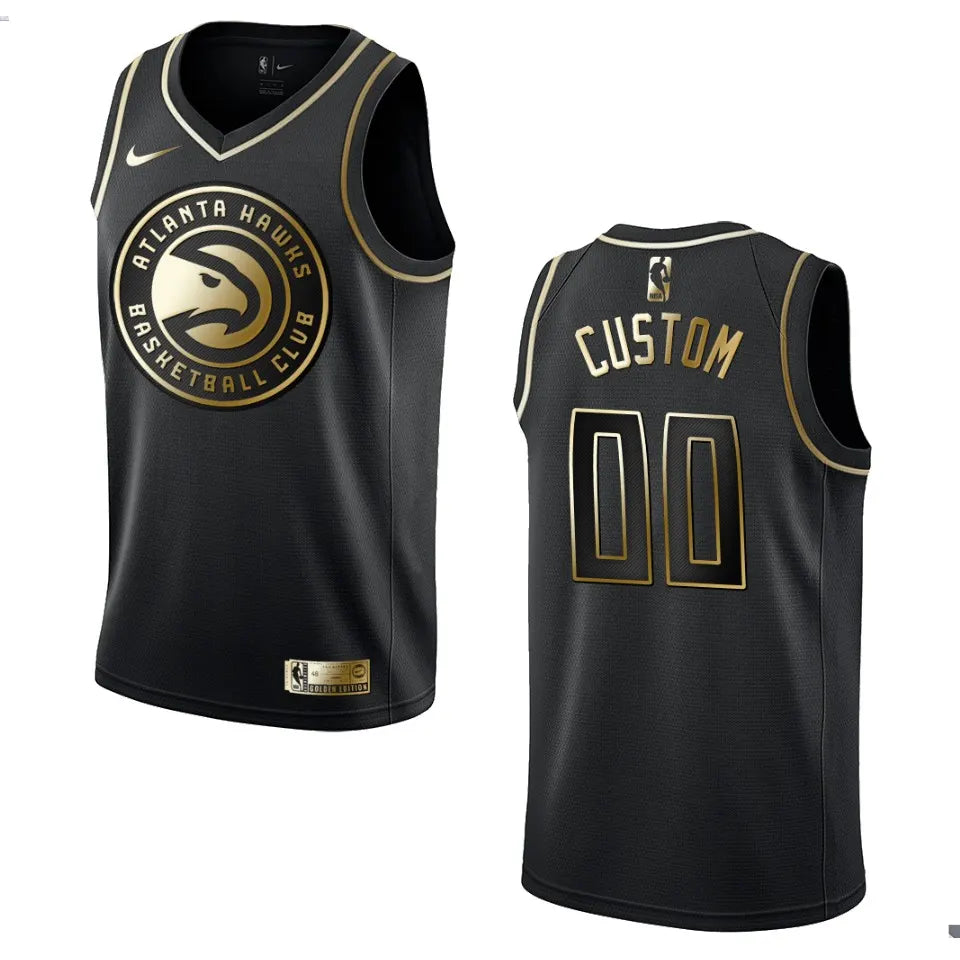 nike Hawks Black Custom Jersey