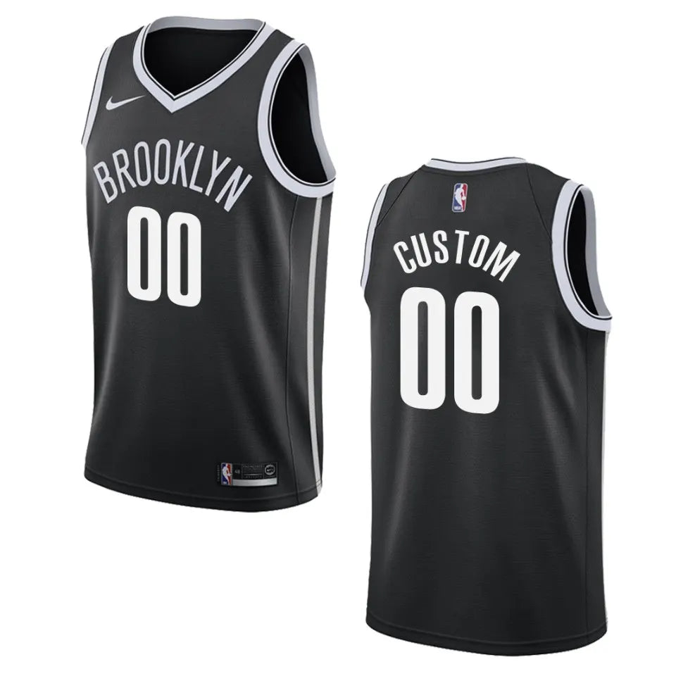 nike personalized Nets Black Custom Jersey