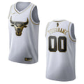 Bulls White Golden Custom Jersey