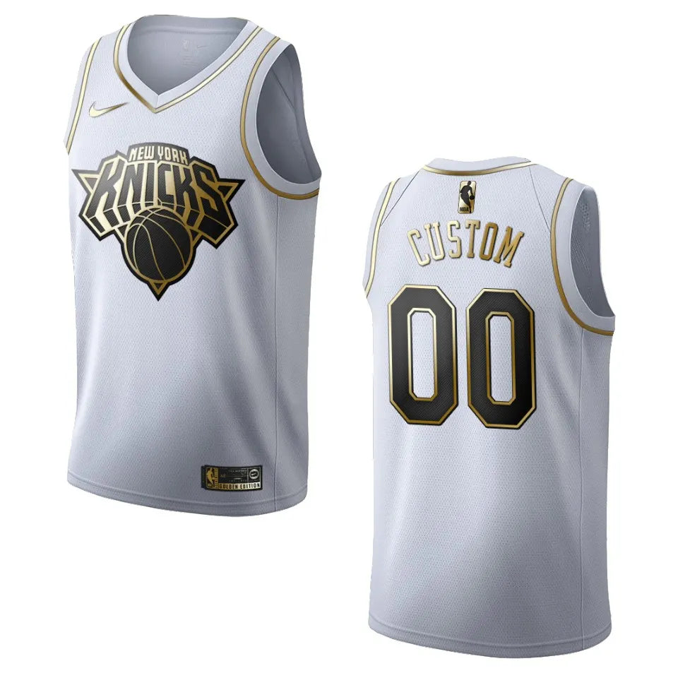 Knicks White Golden Jersey
