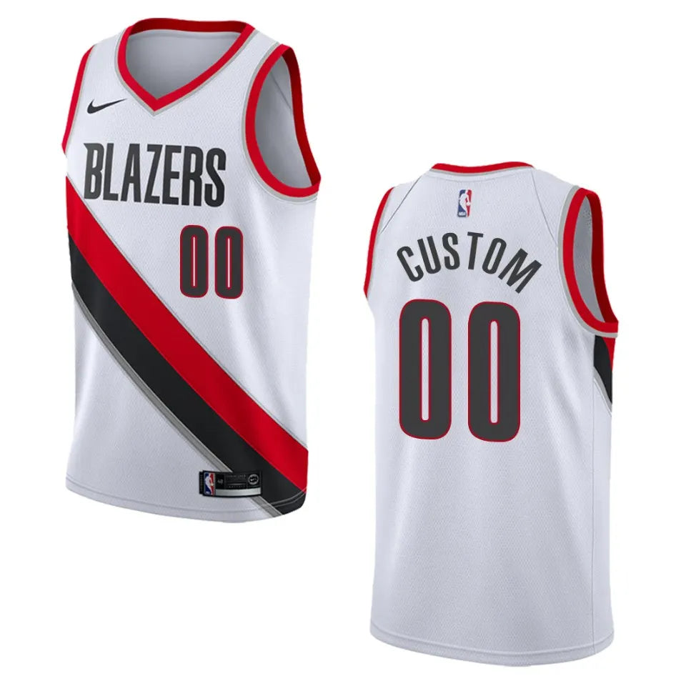 nike association Blazers White Custom Jersey