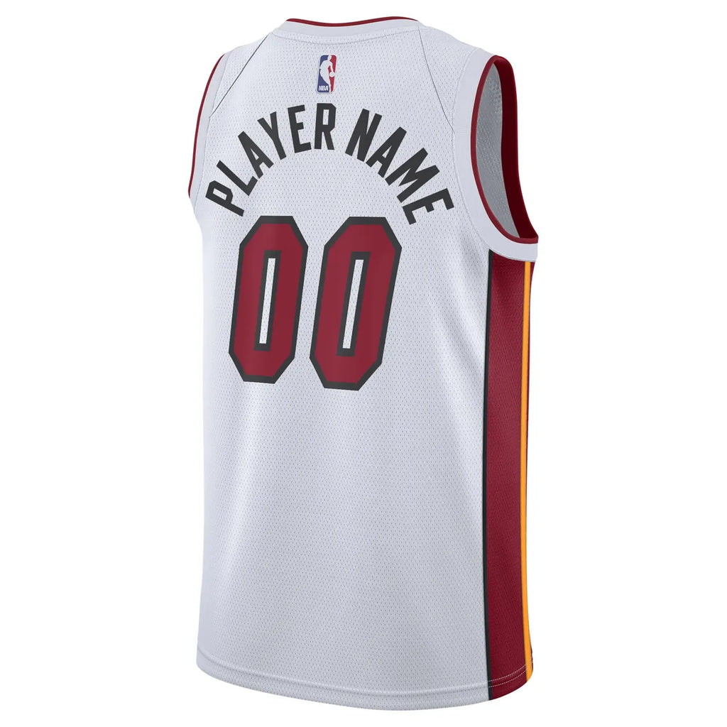 nike miami Heat White Custom Jersey - Hình 4
