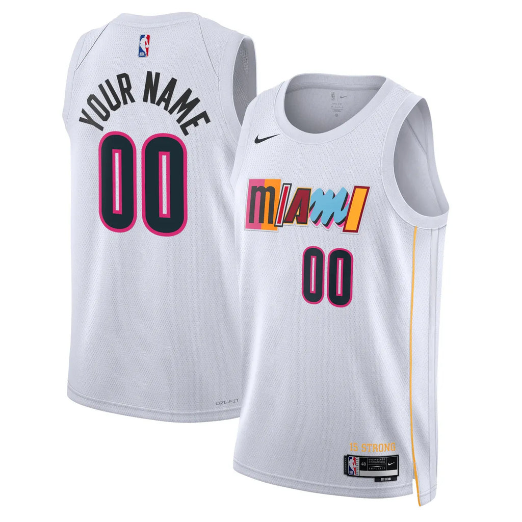 Miami Heat White Custom Jersey