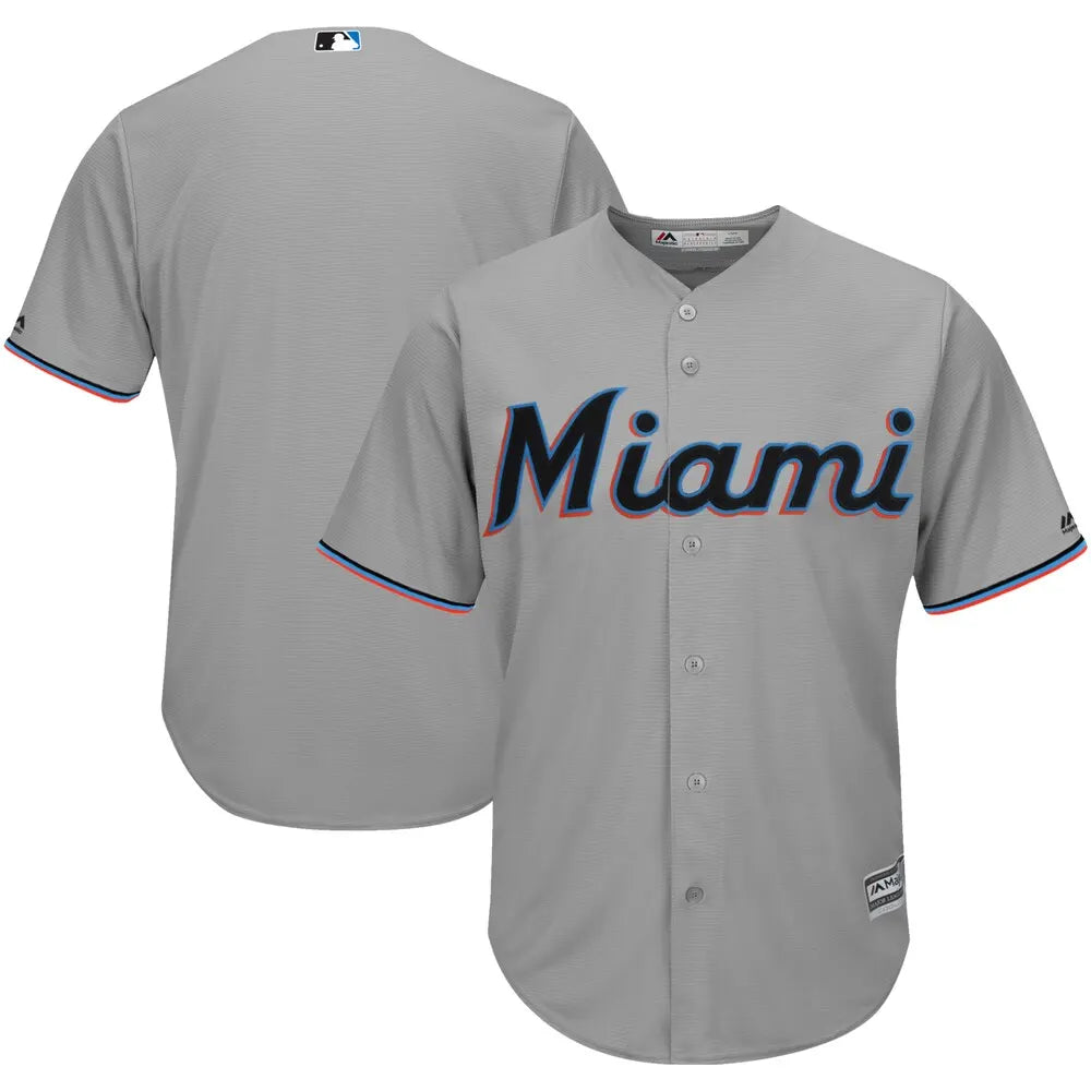 Majestic Marlins Gray Jersey