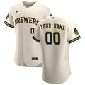 nike custom Brewers Cream Alternate Jersey