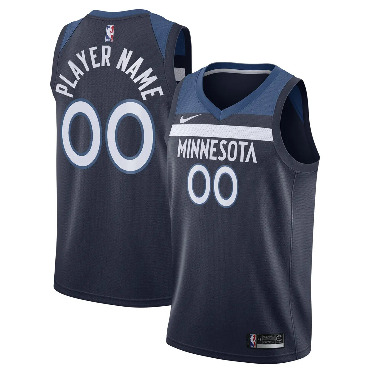 nike edition Timberwolves Navy Custom Jersey - Hình 2