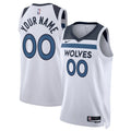nike Timberwolves White Custom Jersey