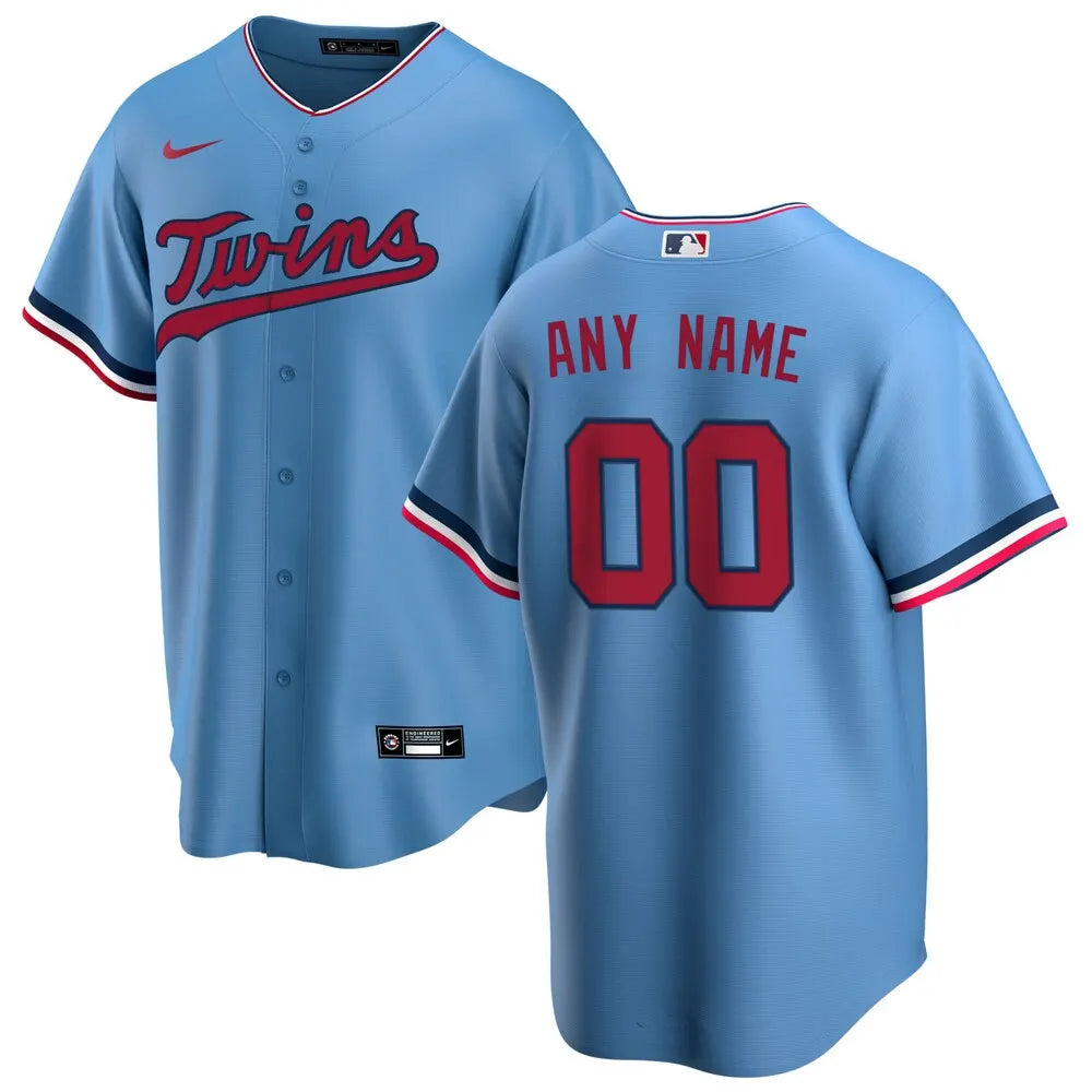 nike custom Twins Light Blue Jersey