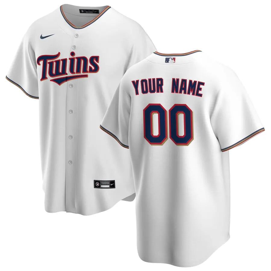 nike mlb Twins White Custom Jersey