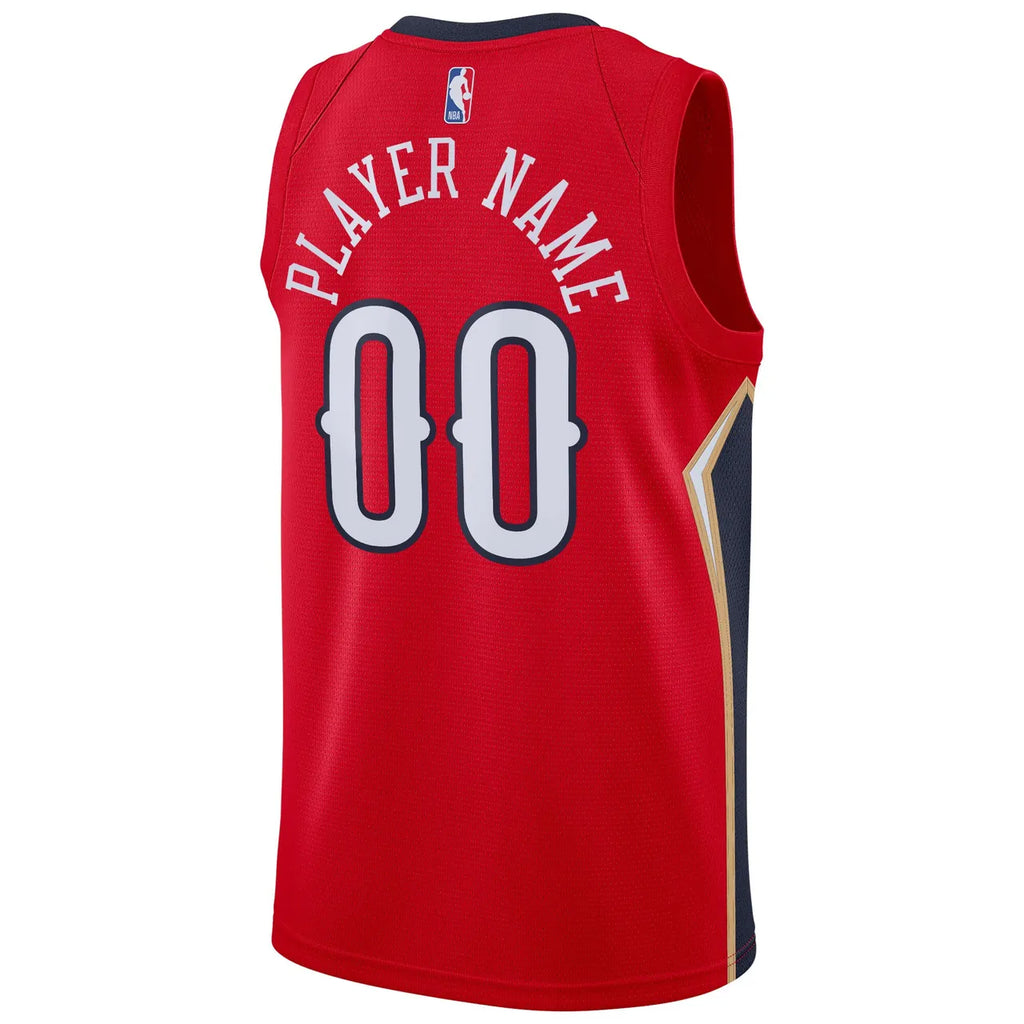 authentic Jordan Pelicans Red Custom Jersey - Hình 2