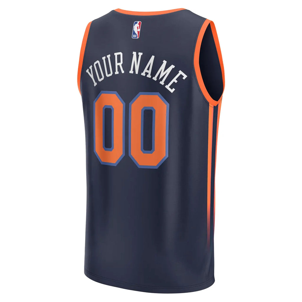 Knicks Navy Custom Jersey fanatics - Hình 4