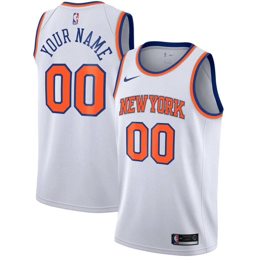 Knicks White Custom Jersey