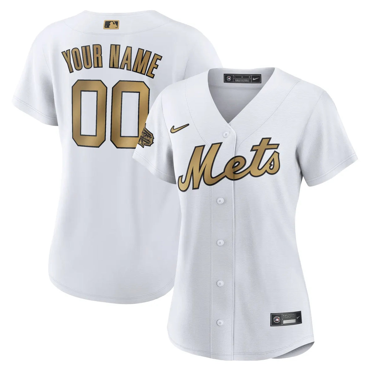 Mets White Gold Women's Jersey