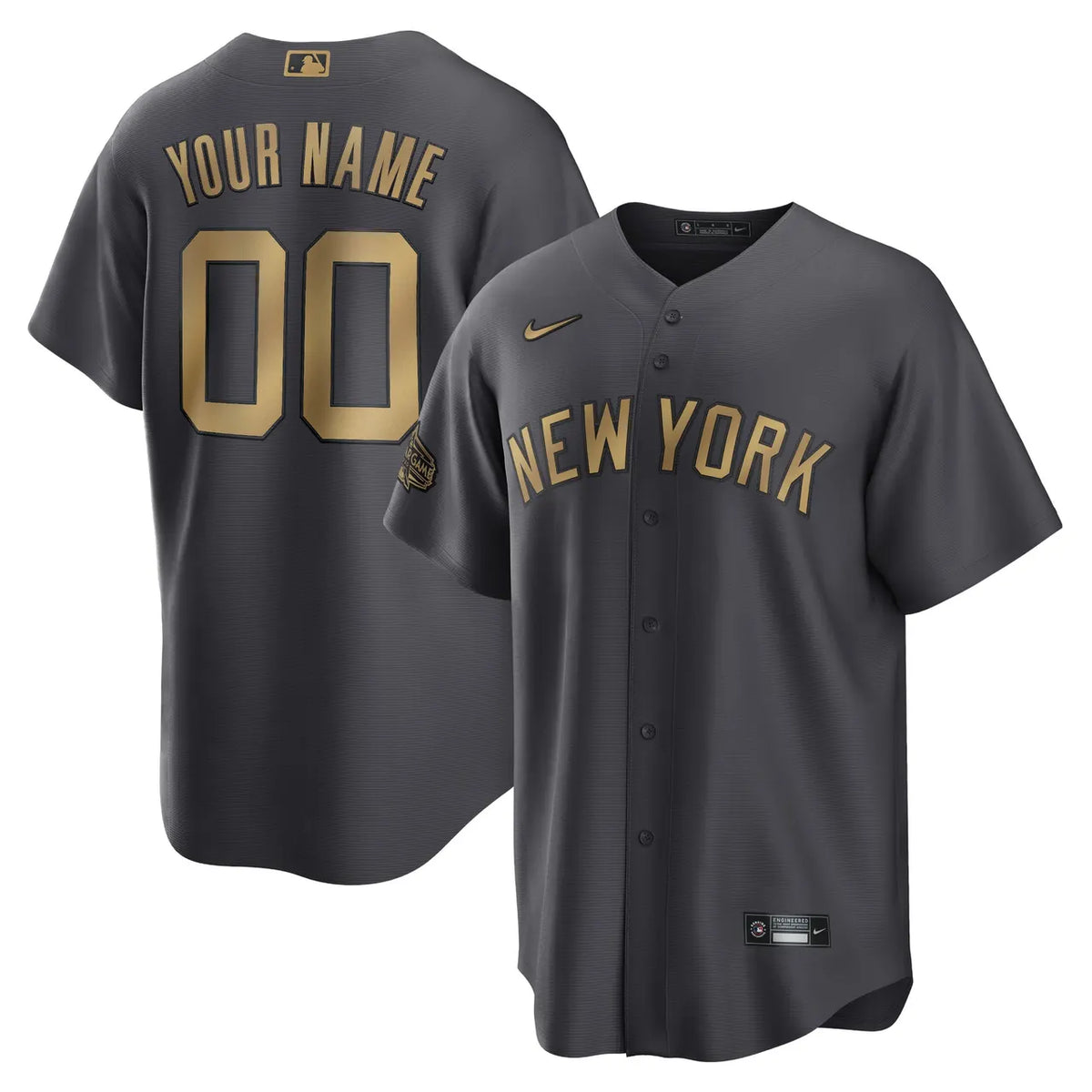 Yankees Gray Gold Custom Jersey