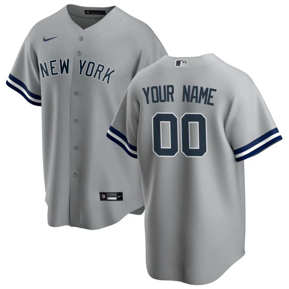 nike Yankees Gray Custom Jersey