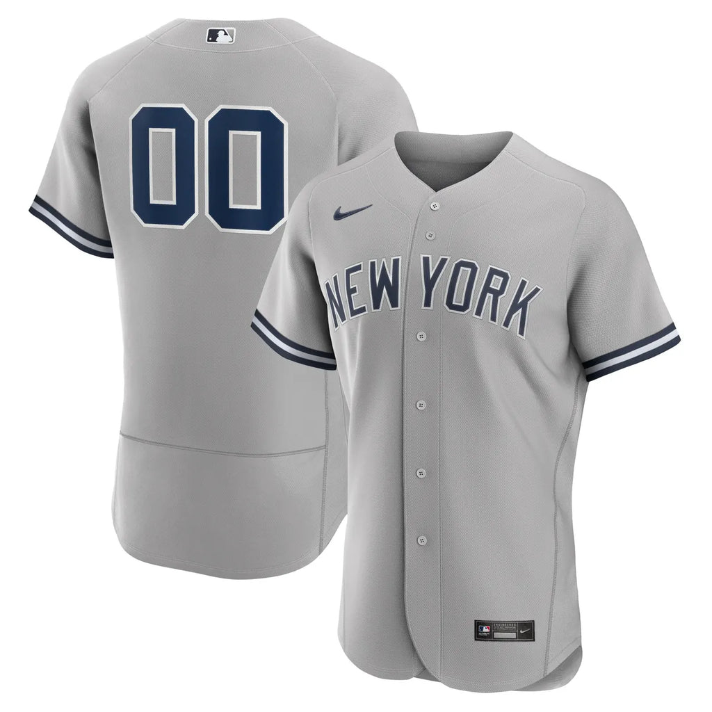 nike custom Yankees Gray Road Jersey - Hình 2