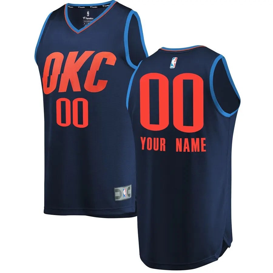 OKC Thunder Navy Custom Jersey
