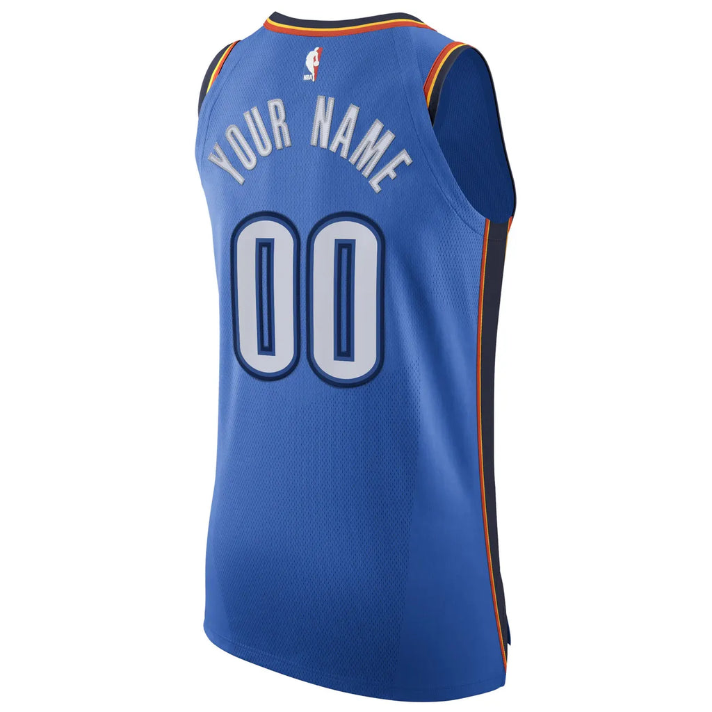 Oklahoma City Thunder Blue Custom Jersey - Hình 4